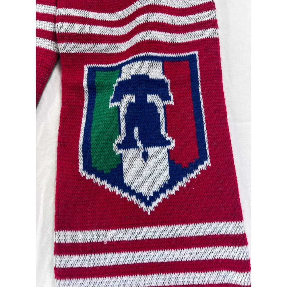 Philadelphia Phillies Scarf Success Promotion Red Green Liberty Bell Knit Fringe